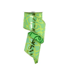 green satin ribbon