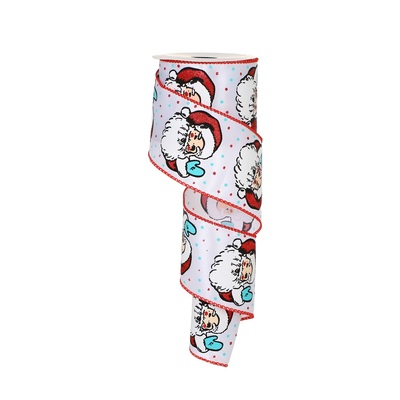 white satin ribbon with santa