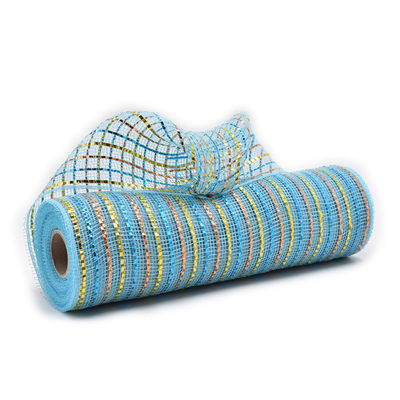 Copper and Blue with Gold Decorative Mesh