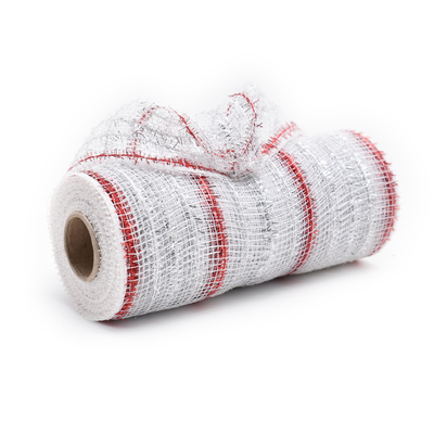 White and Red Decorative Mesh