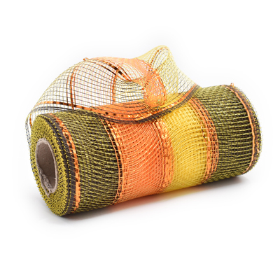 Orange and Green and Yellow Decorative Mesh