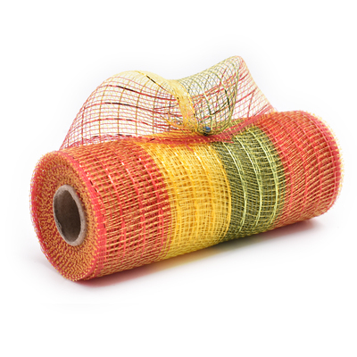 Orange and Gold and Green Decorative Mesh