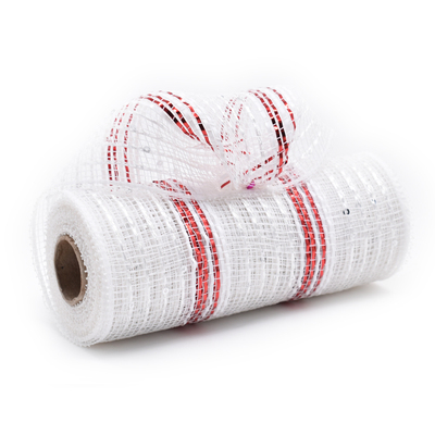 White and Red Decorative Mesh