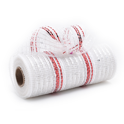 White and Red Decorative Mesh