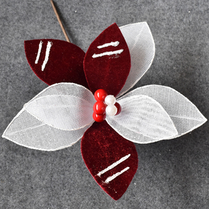 Burgundy and White Christmas Flower