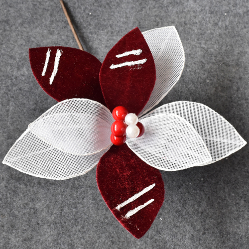 Burgundy and White Christmas Flower