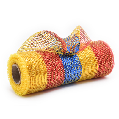 Yellow and Red and Blue Decorative Mesh