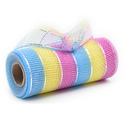 Blue and Yellow and Pink Decorative Mesh