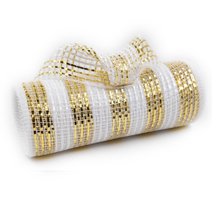 White and gold decorative mesh