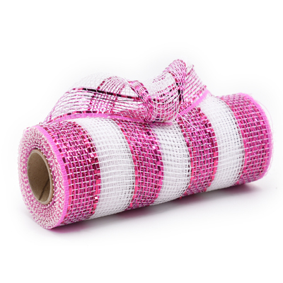 White and Pink Decorative Mesh