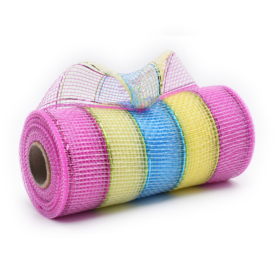 Pink and Gold and Blue Decorative Mesh