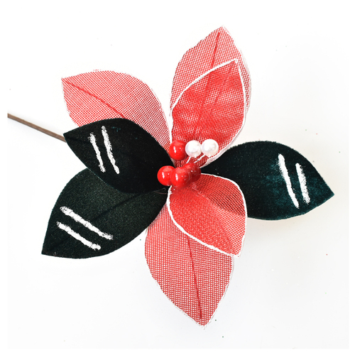 Red and  Atrovirens Christmas  Flower
