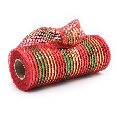 Red and Green and Gold Decorative Mesh