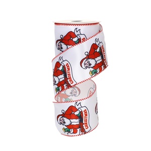 satin ribbon with santa