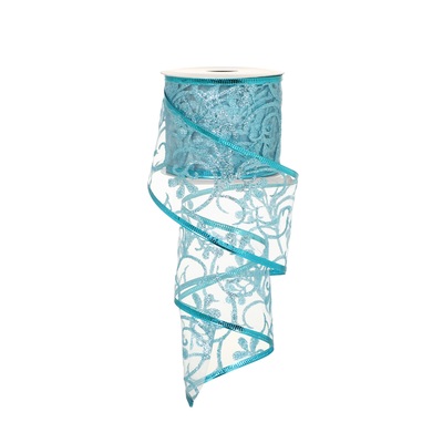 light blue organza ribbon with glitter