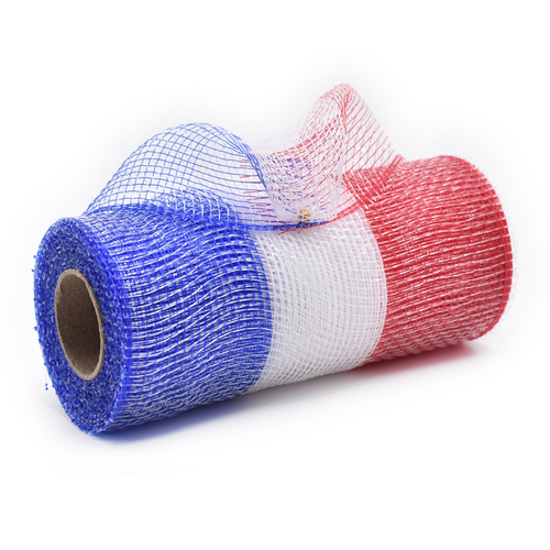 Red and White and White Decorative Mesh